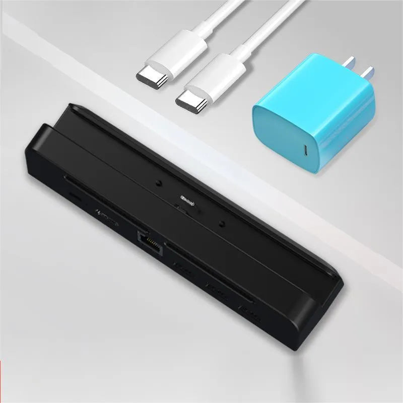 Portable multi-function game console adapter with PVC-aluminium housing and Type-C port for 4K HD projection.