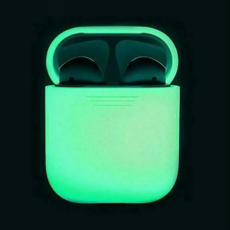 Luminous silicone flip-type protective case for AirPods wireless earphones