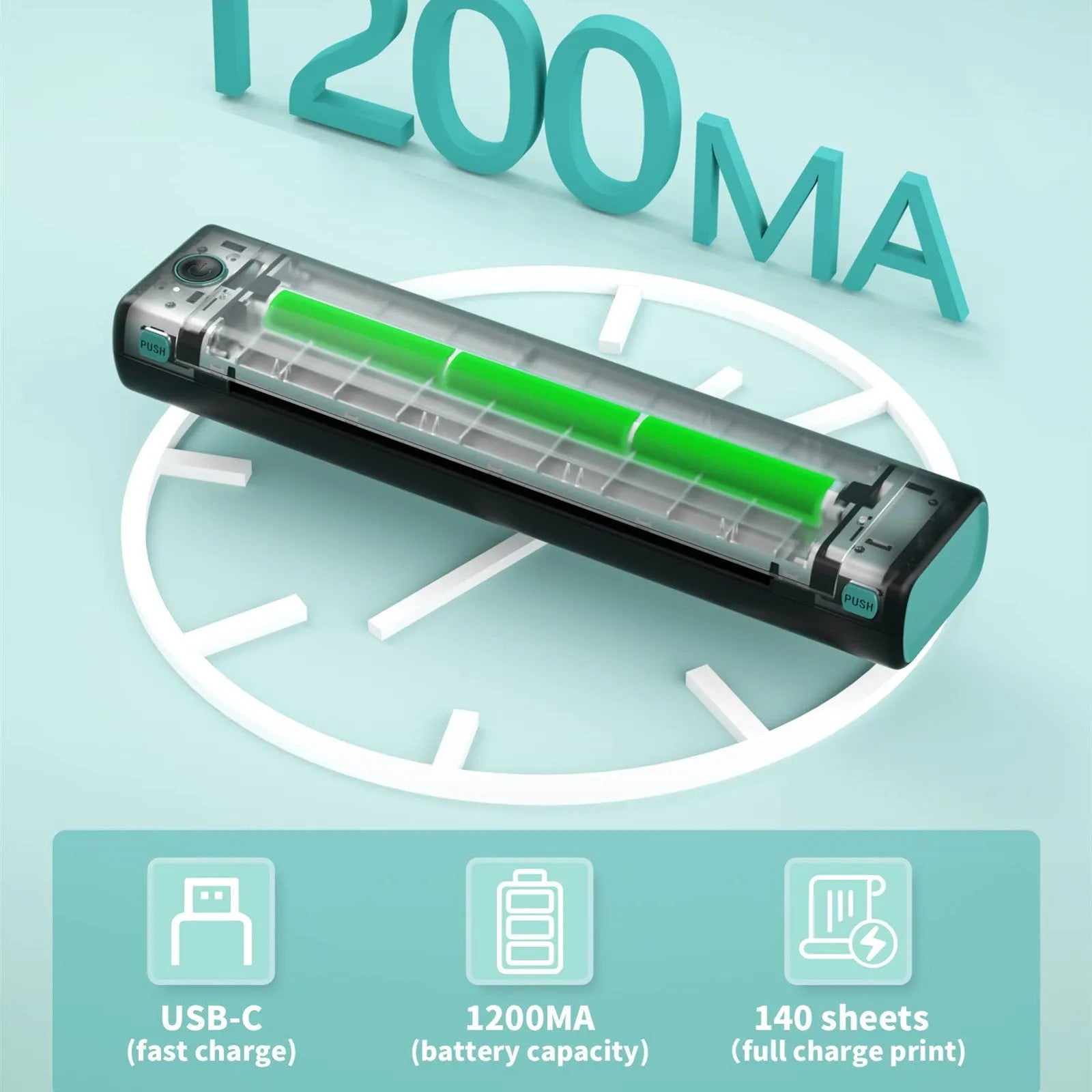 Phomemo M08F portable A4 thermal printer in multiple colour options with Bluetooth connectivity