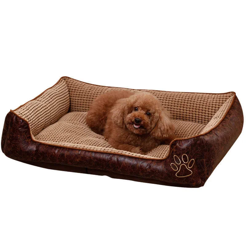 Four Seasons Universal removable flannel dog bed in grey, size M 50x40x20cm