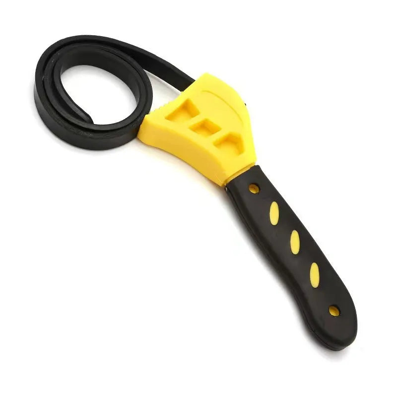 A 6-inch and 8-inch adjustable rubber strap wrench set on a white background.