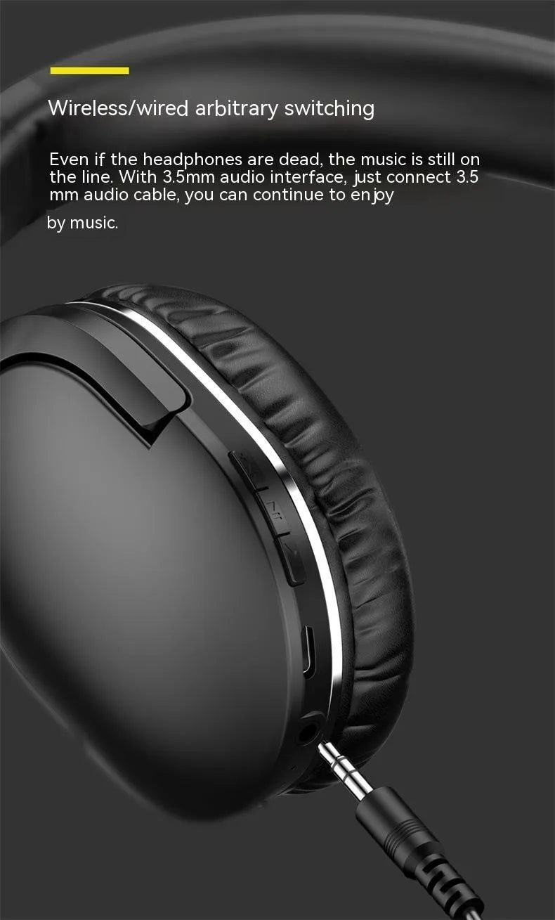 Wireless Bluetooth sports gaming headset in black and white colours with head-mounted design