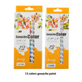 12-colour acrylic pigment strip paint set with tubes in a compact pack, available in 6ml or 12ml sizes