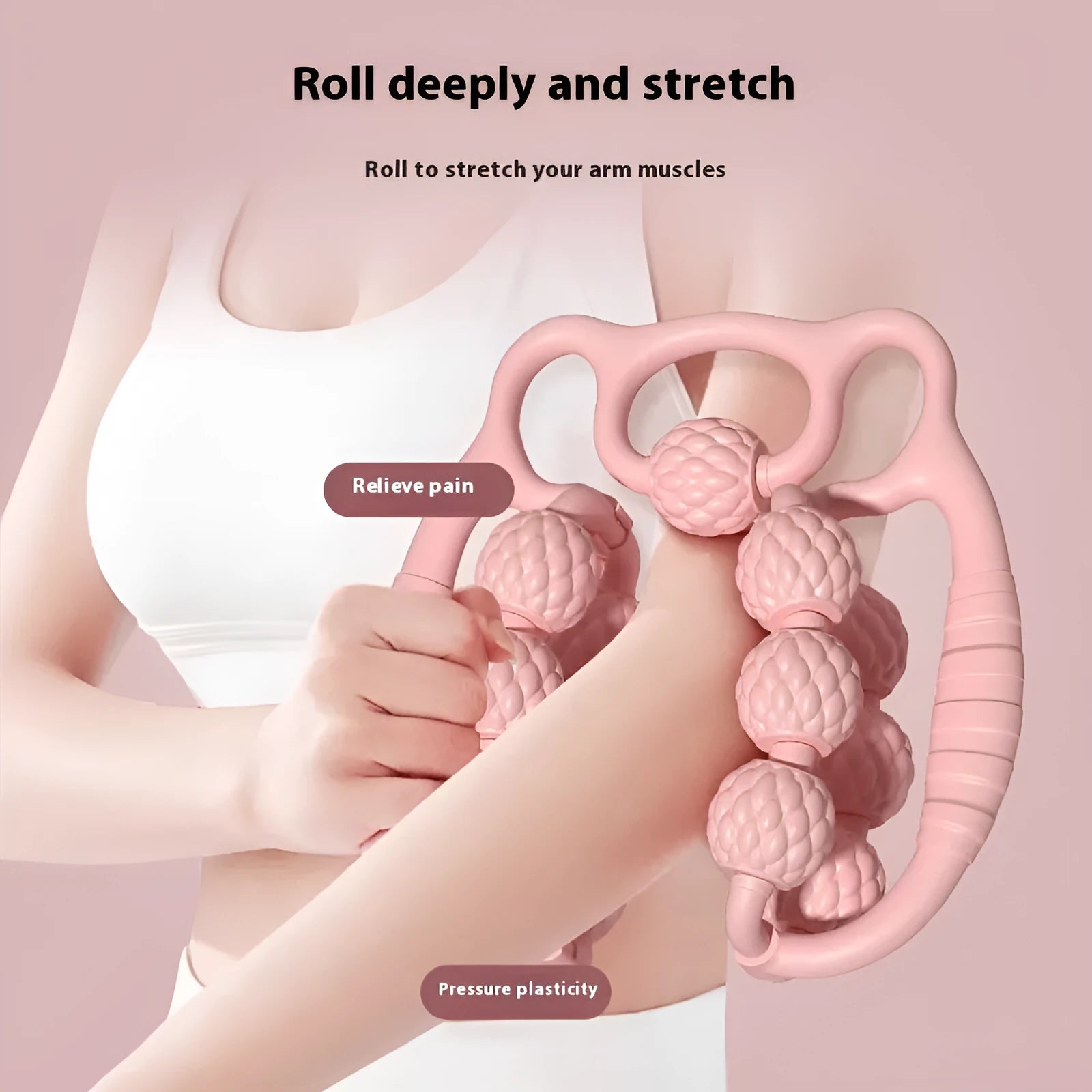 Double row ring clip leg massager in autumn cherry powder colour for home muscle relief