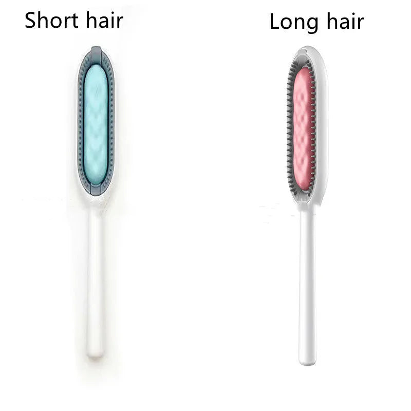 Green plastic pet hair removal comb with disposable wipes sticker for cats and dogs