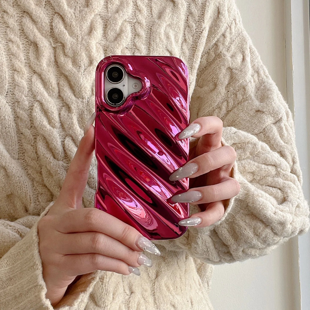 TPU water ripple phone case for iPhone in black with anti-fingerprint finish