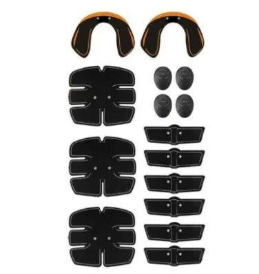 EMS electrical muscle stimulator unit with gel pads for hip and abdominal toning