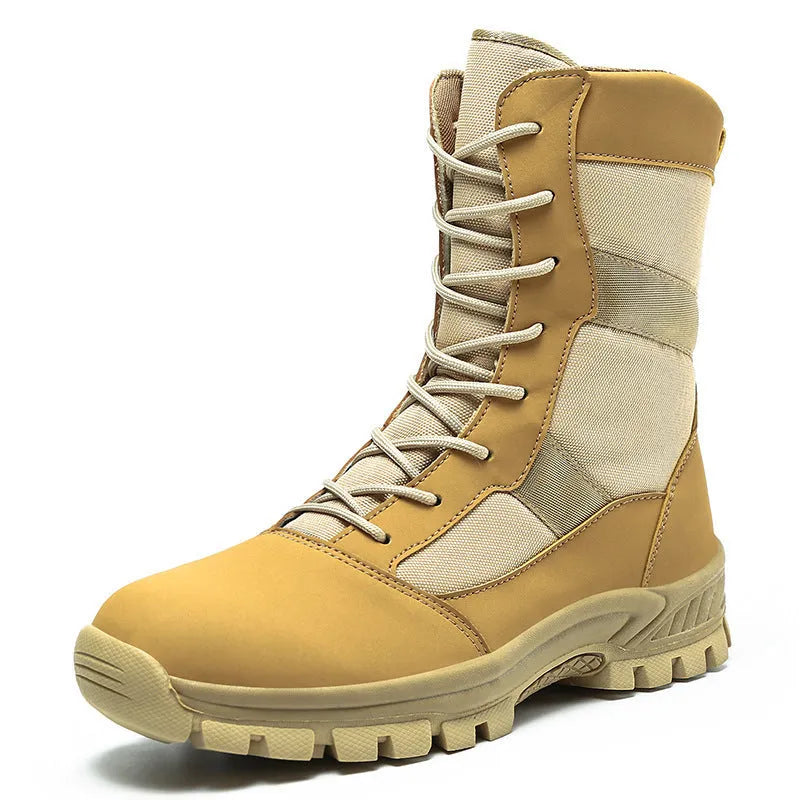Men's black and camouflage high-top sneakers with mesh upper and totem pattern details