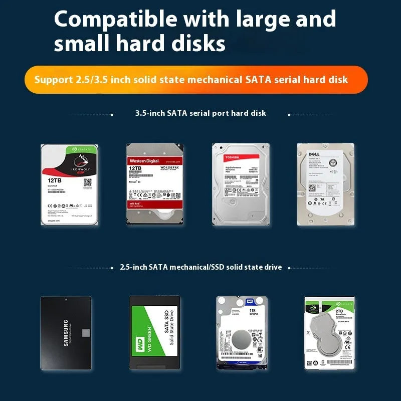 USB 3.0 SATA hard drive enclosure for 3.5-inch drives with slide cover design