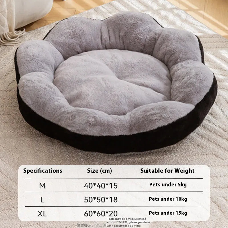Round cat pet bed with thick rabbit plush material in yellow brown colour showing detachable design