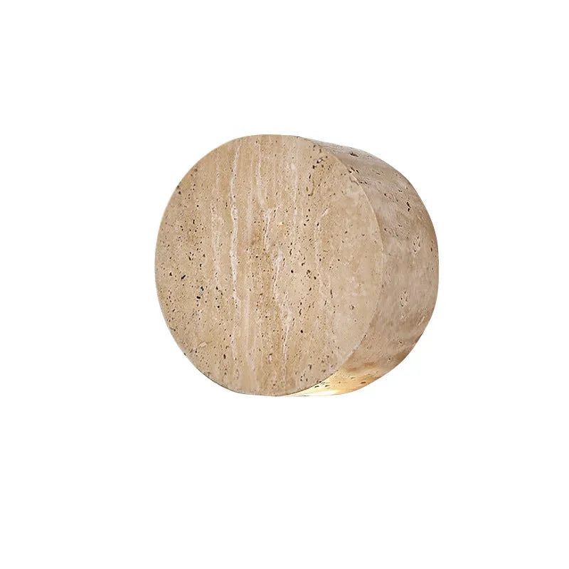 Yellow cave stone wall lamp with tricolor light, 10cm diameter, ancient Chinese style