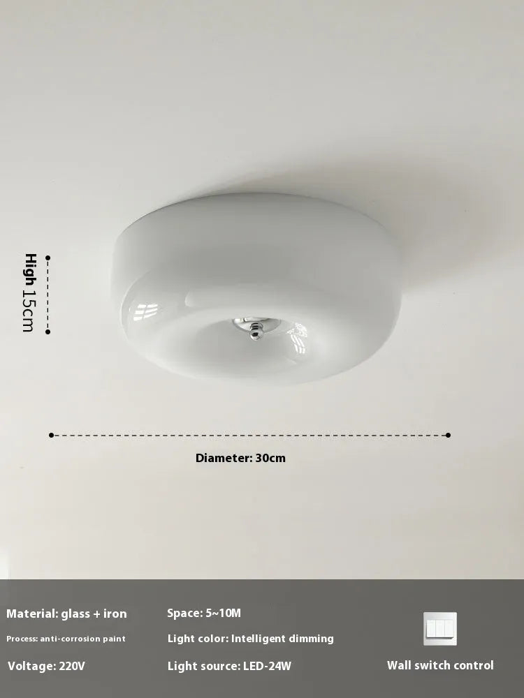 American style cream bedroom ceiling lamp with three-colour light function on ceiling
