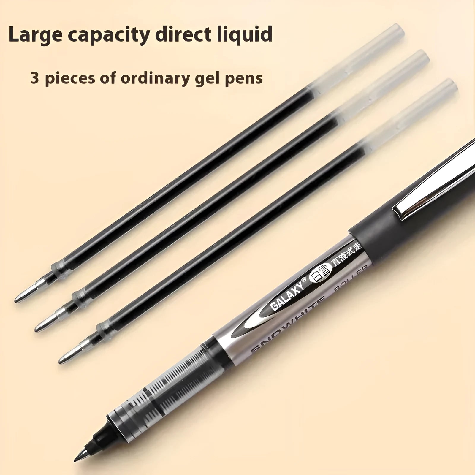 Water-based quick-drying signature pen with 0.5mm tip and plastic barrel in multiple ink colour options