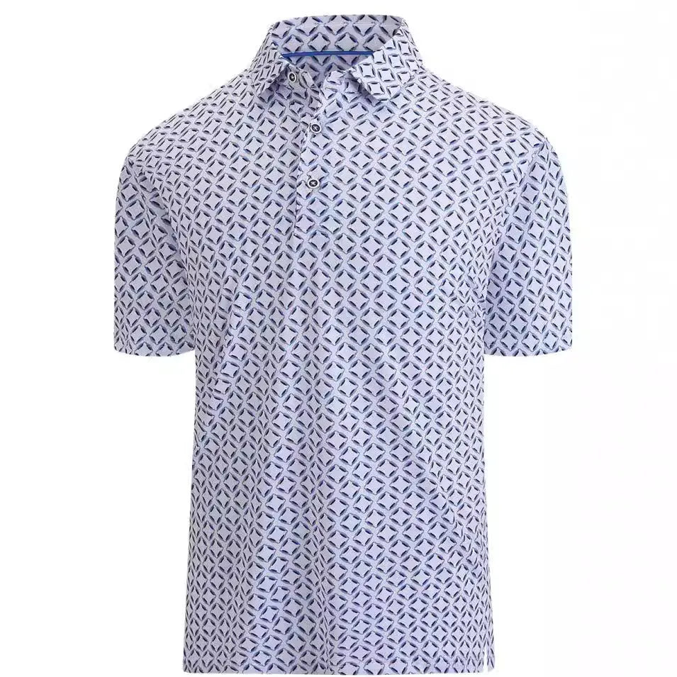 Men's 3D printed short sleeve t-shirt in Japanese retro style with zipper details on mesh fabric.