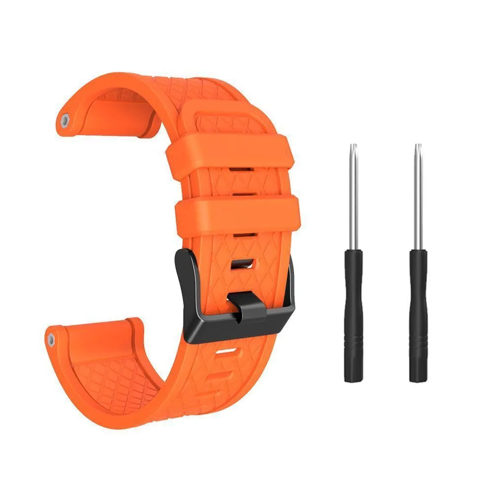 Jiaming 26mm silicone sports watch strap with stainless steel buckle in multiple colour options