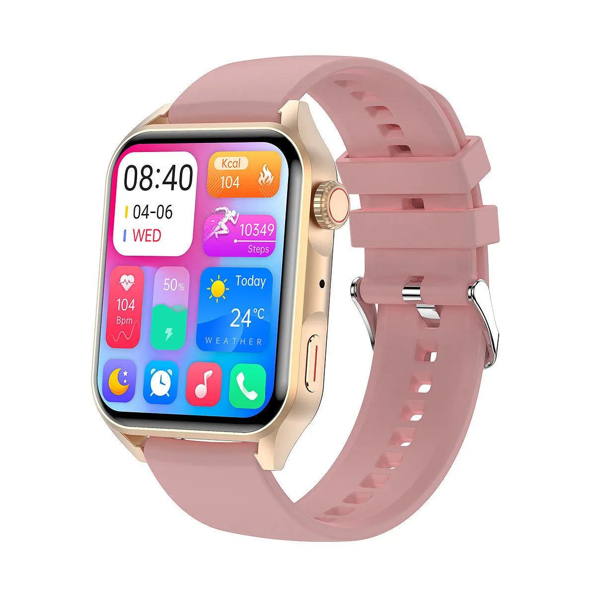 Smart watch with 1.8-inch AMOLED screen, NFC, and silicone strap in three colour options