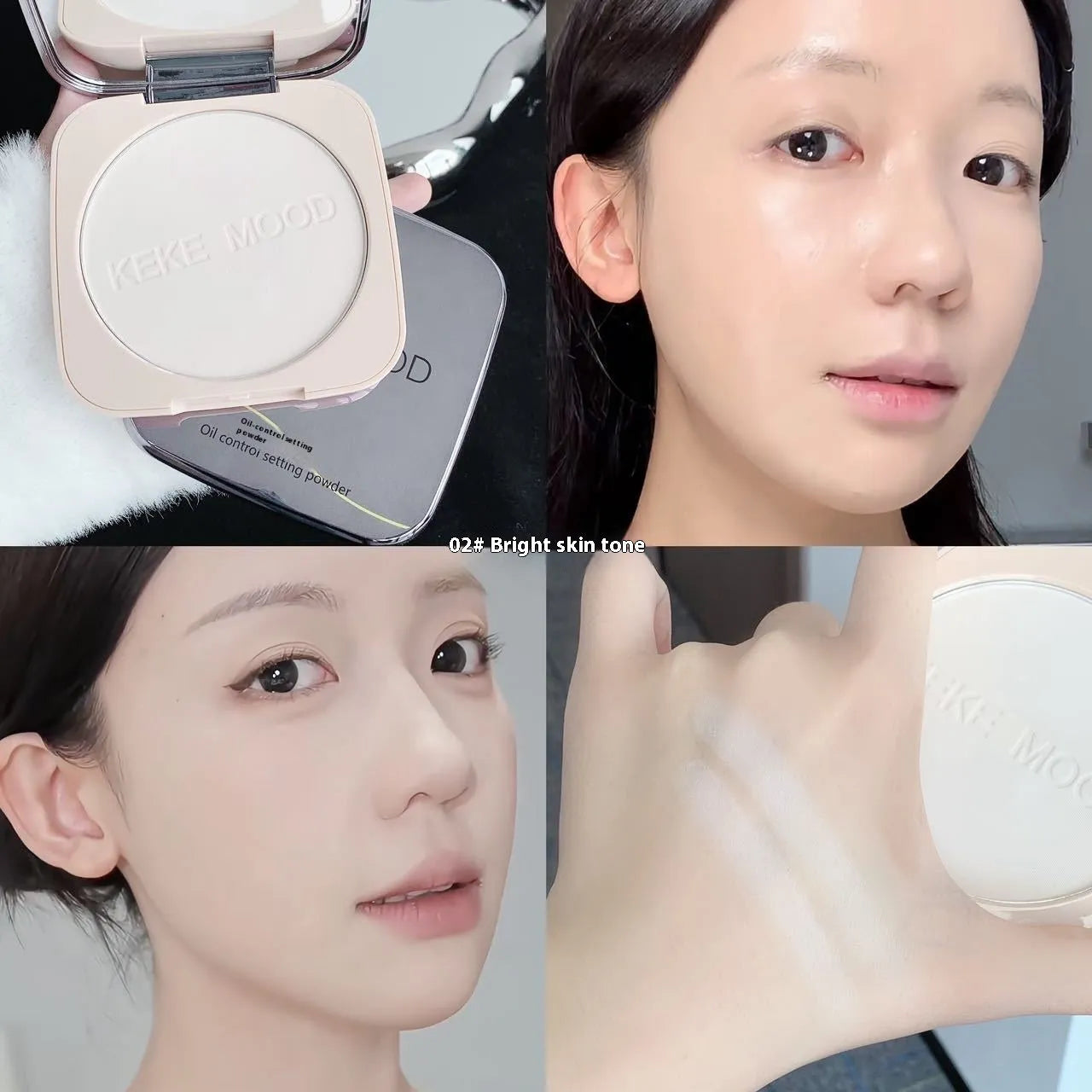 15g pressed powder compact for oil control and brightening with three colour options