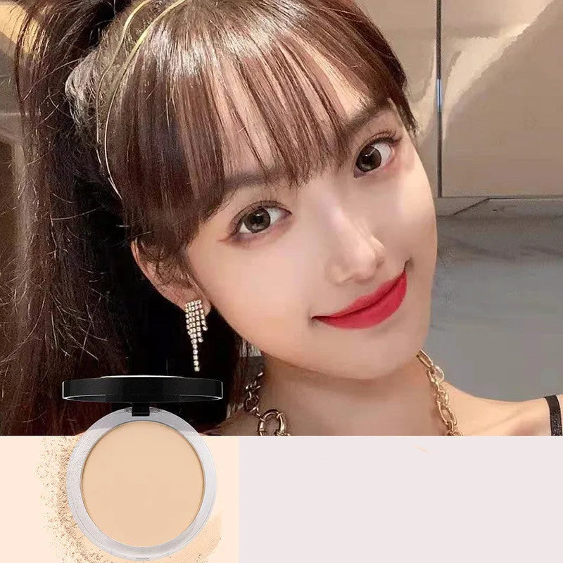 Pressed powder compact with matte transparent finish for oil control, available in fair complexion shade
