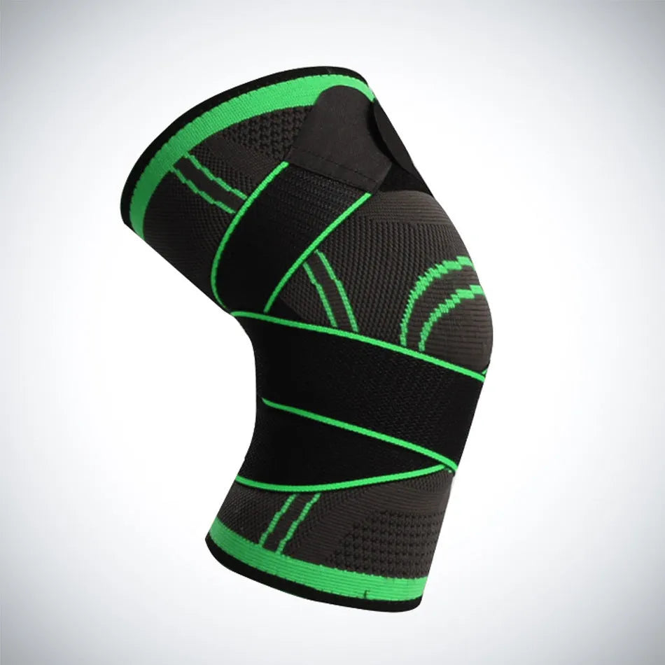 Single non-slip sports knee pad made of nylon cloth, shown in one of six available colours.