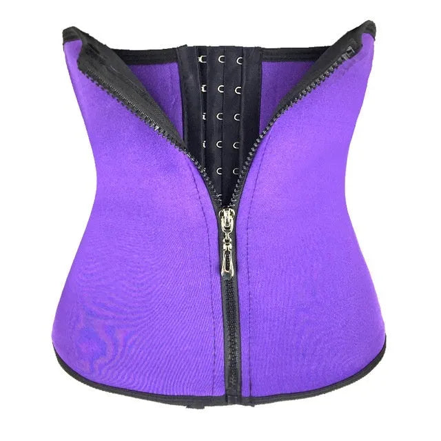 Breasted neoprene belly band corset in black colour showing abdominal compression design