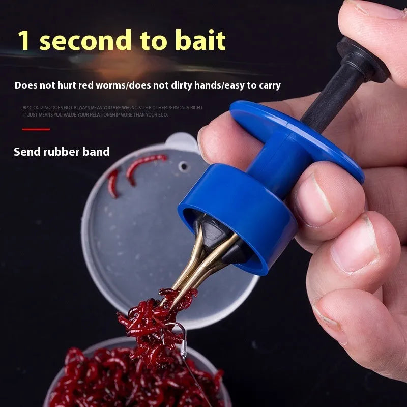 Bloodworm clip multifunctional live bait fishing supply in blue colour with ABS body and rubber bands