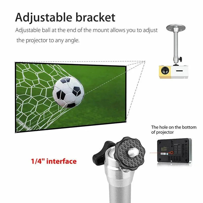 White aluminium alloy wall-mounted projector bracket 180mm universal hole position