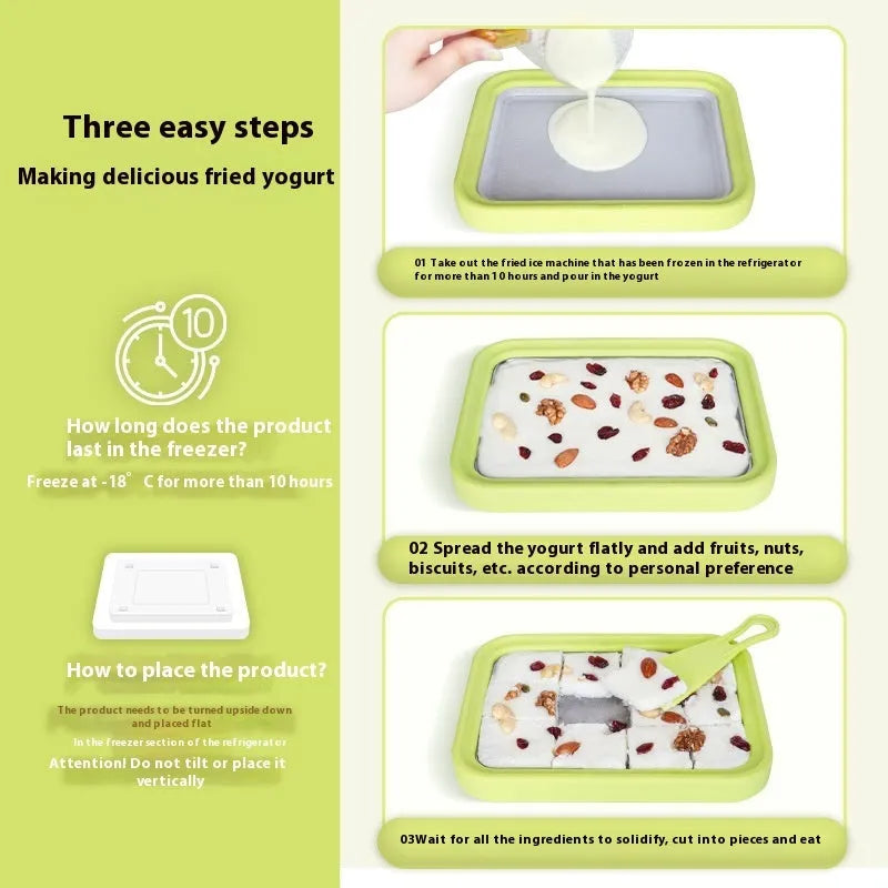 Children's handheld DIY fried yogurt machine in green, pink, rose red, or white colours