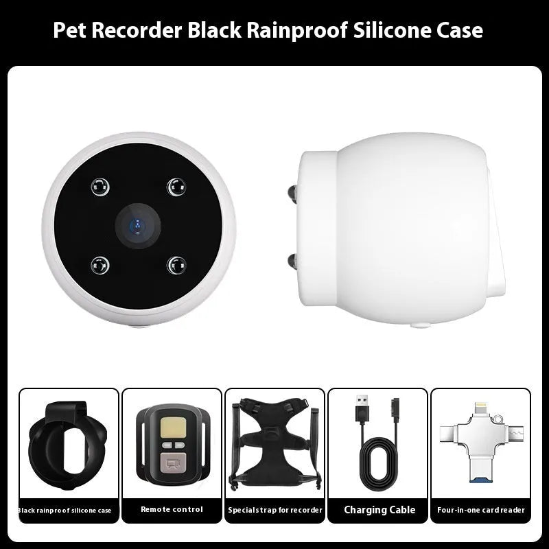 Pets Recorder pet tracker collar with GPS and 170° camera, lightweight and waterproof for dogs and cats