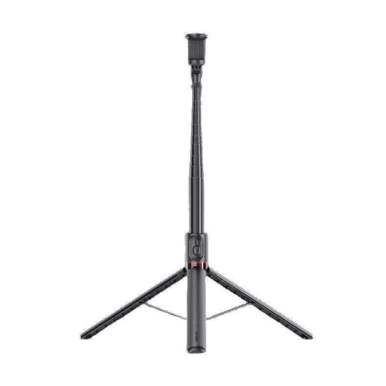 Retractable aluminium alloy selfie stick with Bluetooth remote and tripod base in black