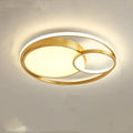 Round modern minimalist wrought iron LED ceiling lamp with remote control in white 50cm size for living room