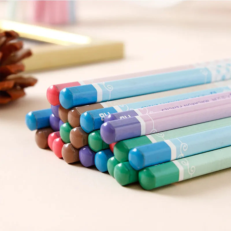 Basswood thermal transfer pencil with hexagonal six-angle design, 50-piece barrel packaging