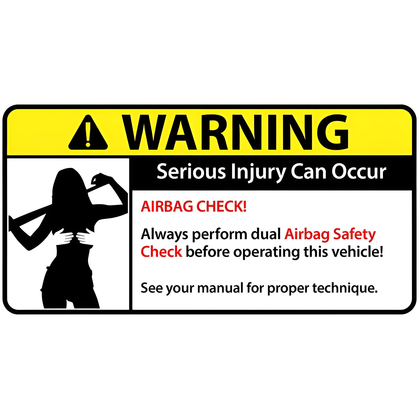 13cm PVC vinyl comic car warning sticker on vehicle window