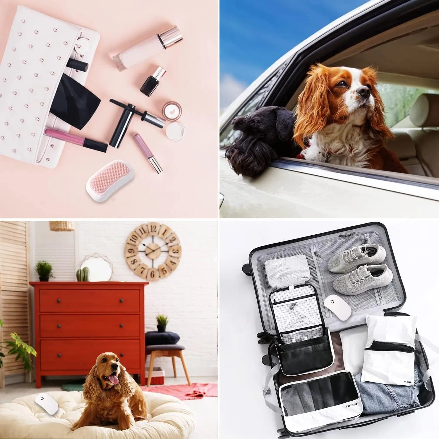 Pink electric pet massage brush with TPE teeth for cats and dogs