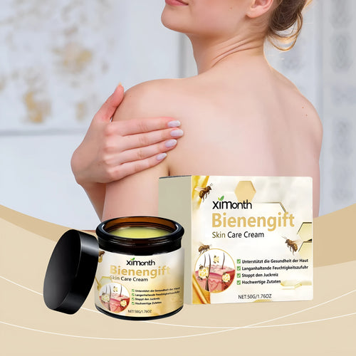 50g jar of bee venom herbal moisturising cream for body and neck skin.