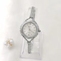 Gold and silver mori style ladies quartz watch with 25mm dial and chain strap