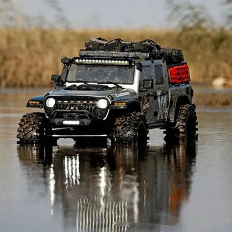 Big Leopard plastic four-wheel drive remote control electric rock crawler off-road vehicle in orange colour