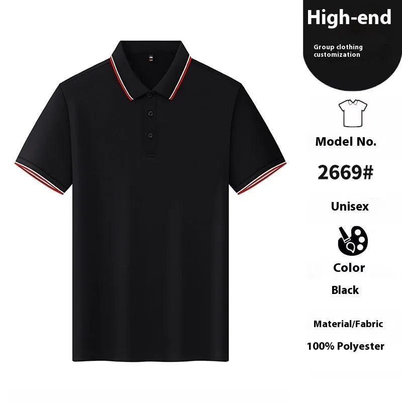 Men's short sleeve nylon polo shirt in multiple colours with straight cut design