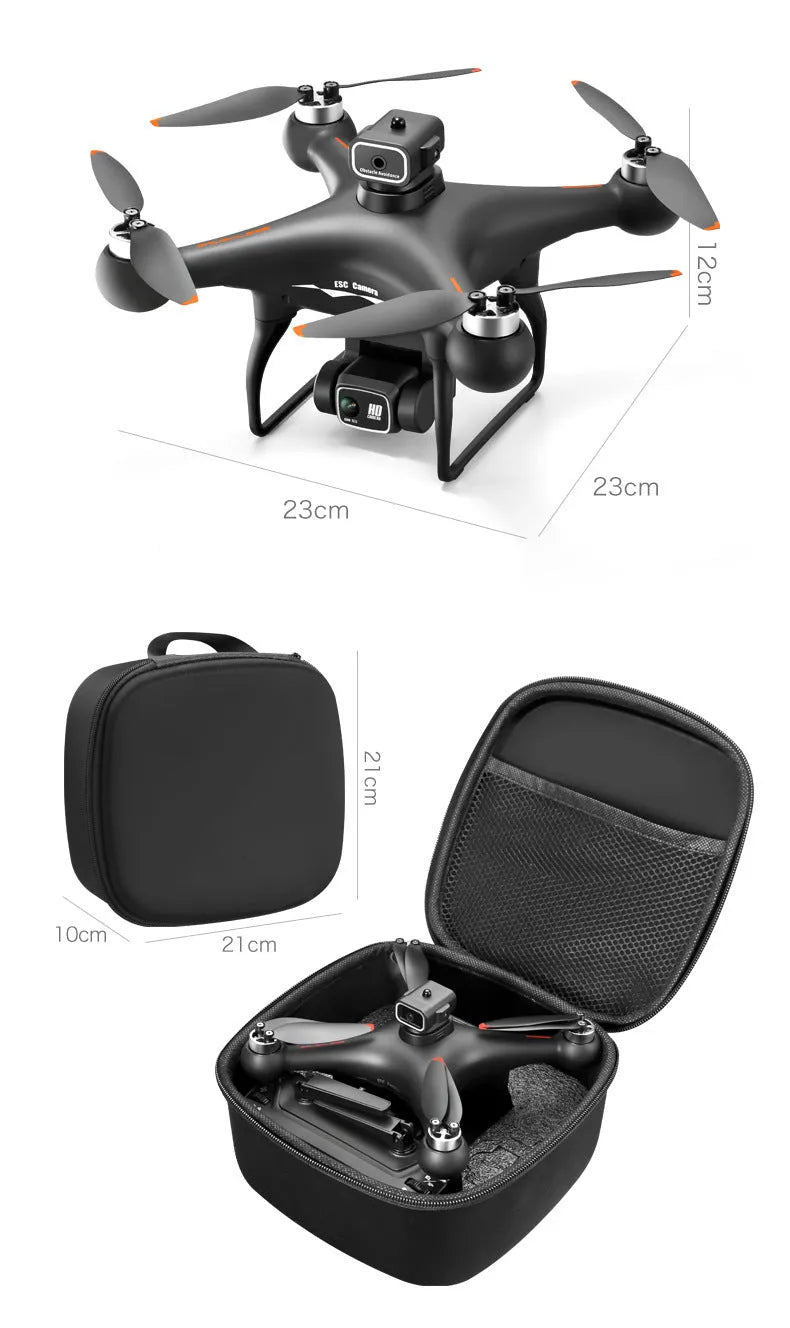 S116 brushless UAV obstacle avoidance HD camera drone toy in black