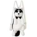 Husky plush simulation bag toy with a scarf in a colour gift box