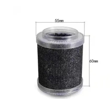 Portable car air purifier with double air inlets, black colour, 60x60x130mm size