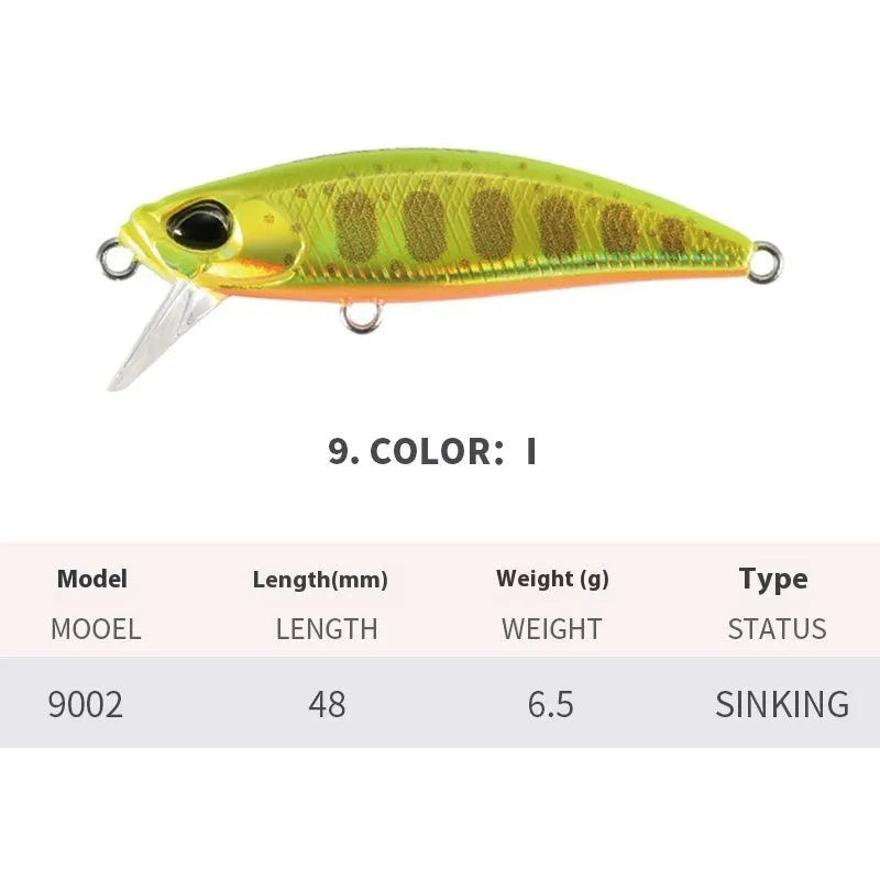 Japanese Submerged Mino fishing lure for mandarin fish and snakehead measuring 48mm