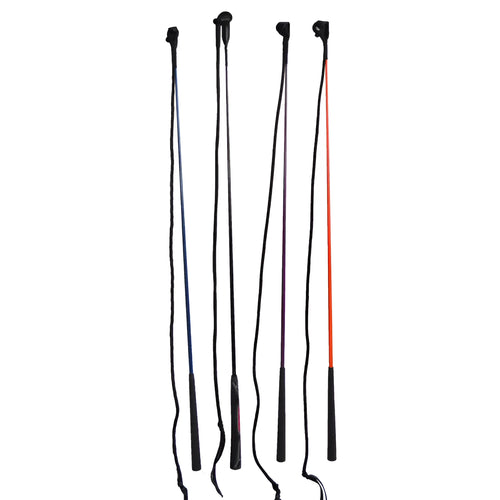 Advanced equestrian training whip with nylon fibreglass core and ergonomic handle