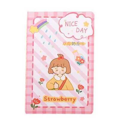 Cartoon A5 notebook with 30 sheets, showing cover design options like Cute Bear and Strawberry Rabbit.
