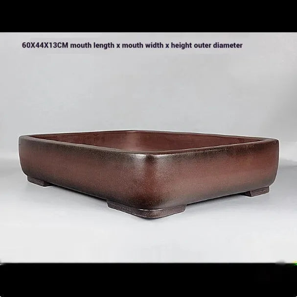 Handmade rectangular purple clay flower pot measuring 60 x 44 cm
