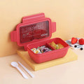 Four-layer partitioned plastic bento box with Nordic design in green colour