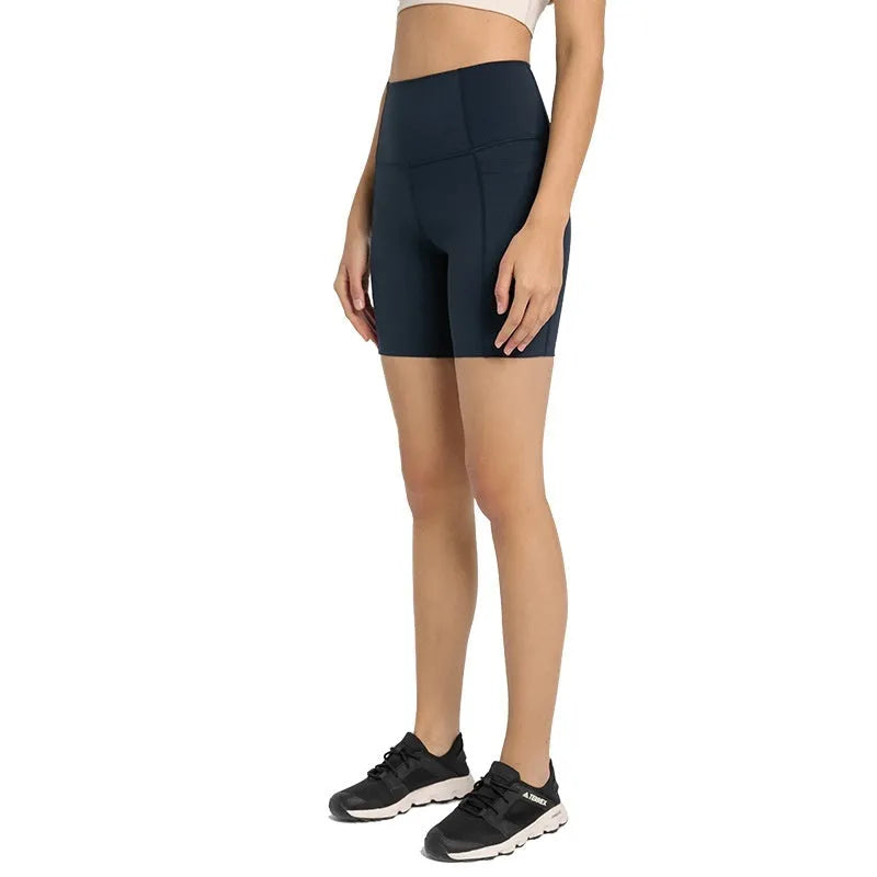 Women's black cotton blend sports shorts with super stretch for running and fitness