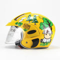 Children blue cartoon helmet with ABS shell, one-size, side strip visible at brim bottom