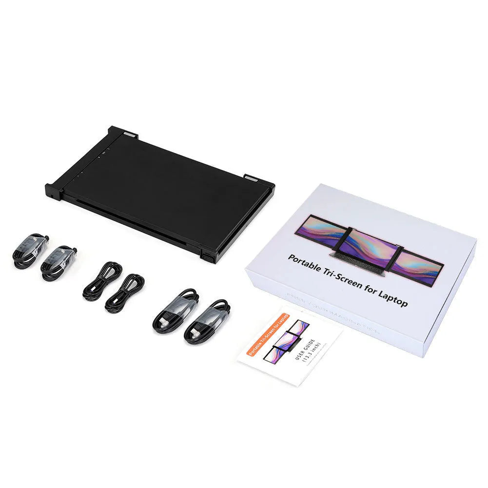 12.2 inch black portable IPS dual screen monitor with USB-C and HDMI ports