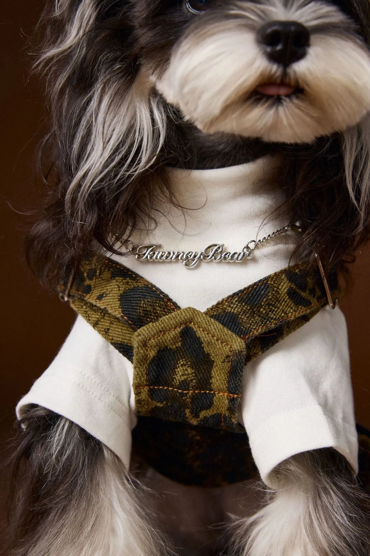 Dog clothes autumn leopard print overalls for pets, cotton material, casual style