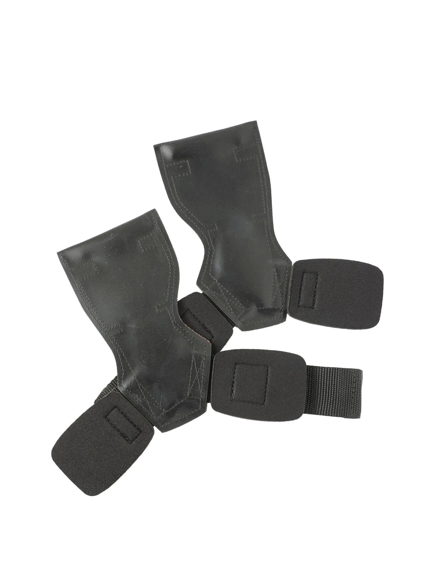Black rubber weightlifting assist belt for palm protection during barbell training